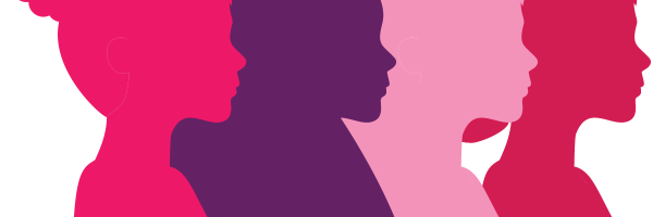 Frauenköpfe im Profil als Grafik